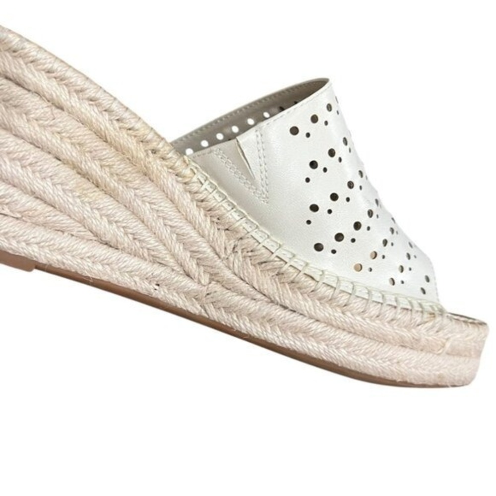 Nordstrom Rack Footwear Perforated Espadrille Wedge Slide Sandals Size 9 - Picture 8 of 9